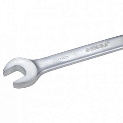 Ключ рожково-накидной трещоточный SIGMA 15мм