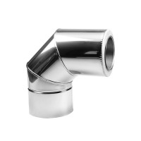 Колено дымоходное двустенное d180/250/90 нерж/нерж AISI 304 0.5 мм