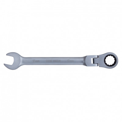 Ключ рожково-накидной трещоточный с шарниром SIGMA 17мм