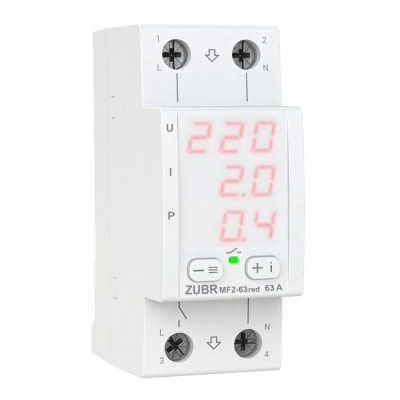 Реле напряжения Zubr MF2-63 red