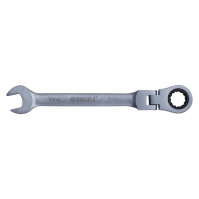 Ключ рожково-накидной трещоточный с шарниром SIGMA 16мм