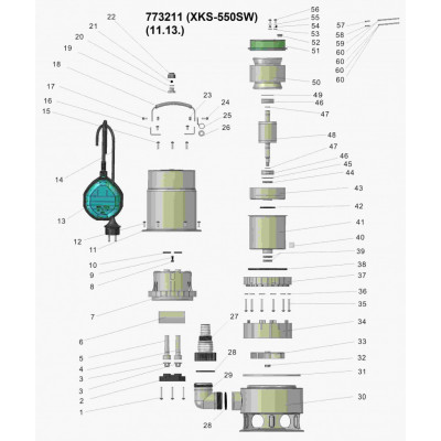 Насос дренажный LEO 0.55кВт 167л/мин