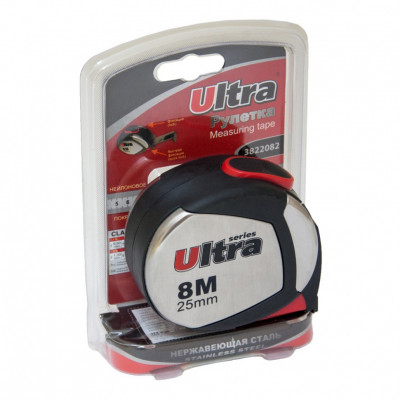 Рулетка магнитная ULTRA 8мx25мм нейлоновое покрытие