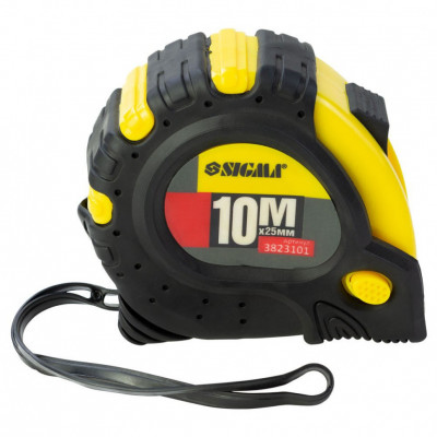 Рулетка магнитная SIGMA 10мx25мм фиксатор + тормоз
