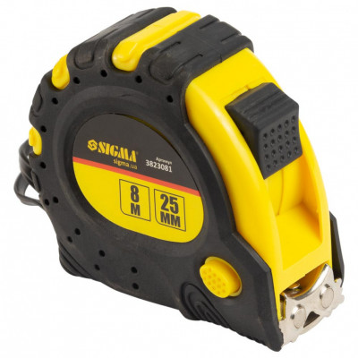 Рулетка магнитная SIGMA 8мx25мм фиксатор + тормоз
