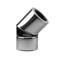 Колено дымоходное двустенное d400/460/45 нерж/нерж AISI 304 0.5 мм