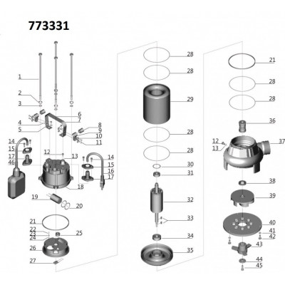 Насос канализационный AQUATICA 1.1кВт 270л/мин с ножом