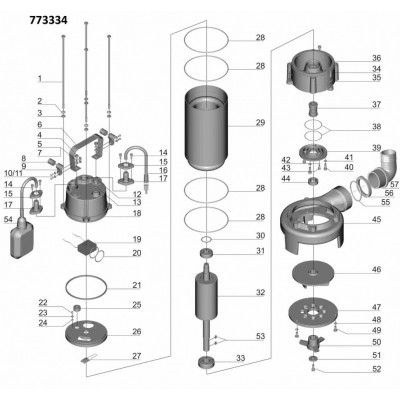 Насос канализационный AQUATICA 1.8кВт 400л/мин с ножом
