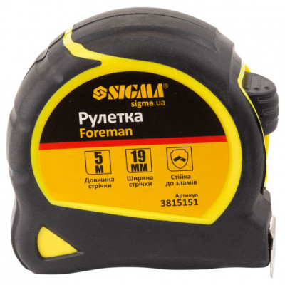 Рулетка SIGMA 5мx19мм Foreman