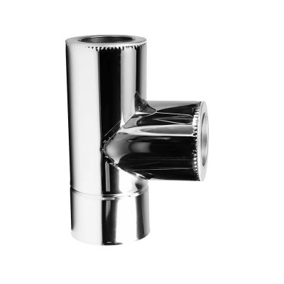 Тройник дымоходный двустенный d350/420/87 нерж/нерж AISI 304 0.5 мм