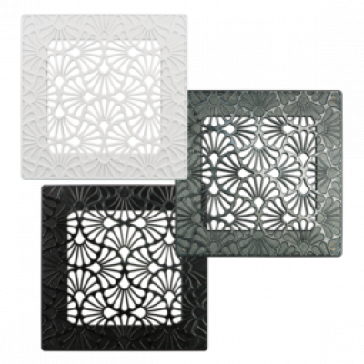 Решетка декоративная ВЕНТС Art-Deco Flora 200х200 черный