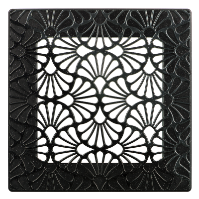 Решетка декоративная ВЕНТС Art-Deco Flora 200х200 черный