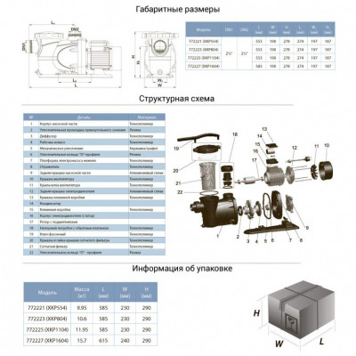 Насос для бассейна LEO XKP1104