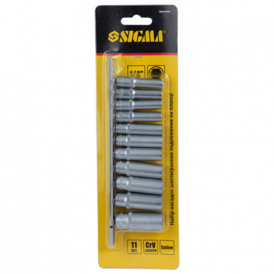 Набор насадок SIGMA удлиненных на планке 11шт