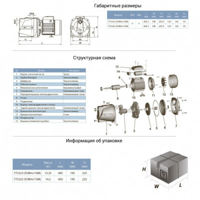 Насос центробежный LEO XJWm/10M