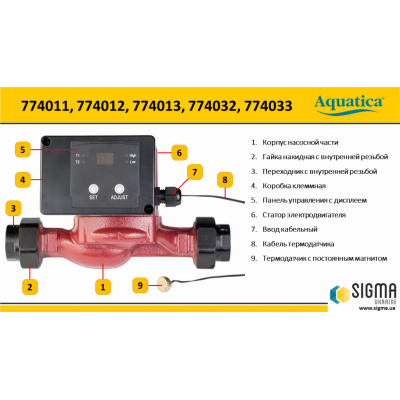 Насос циркуляционный AQUATICA 100Вт 75л/мин ⌀1 1/2