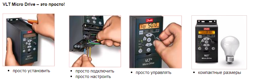 Частотный преобразователь Danfoss (Данфосс) VLT Micro Drive FC 51